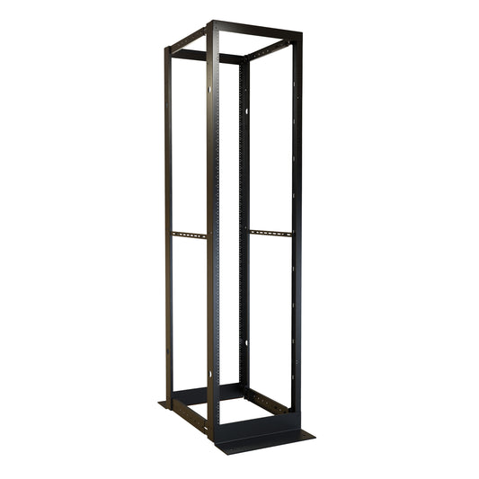 Hammond DC4RT44 44U 4-Post Open-Frame Rack, Adjustable 24-36" Depth, 83.13" H x 20.50" W, 2,000 lb, 10-32 Threaded, Black.