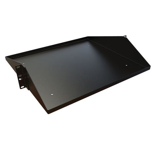 Hammond DNDMS1916BK1 2U 16" Deep Solid Centered Rack Shelf, Black, 200 lb Capacity.