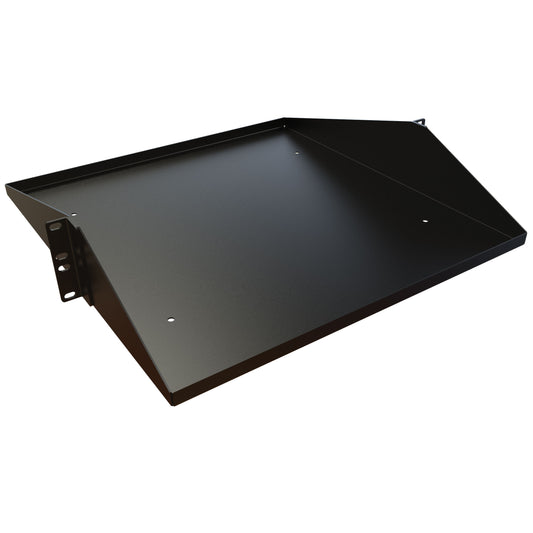 Hammond DNDMS1918BK1 2U 18" Deep Solid Centered Rack Shelf, Black, 200 lb Capacity.
