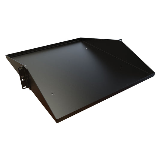 Hammond DNDMS1920BK1 2U 20" Deep Solid Centered Rack Shelf, Black, 200 lb Capacity.