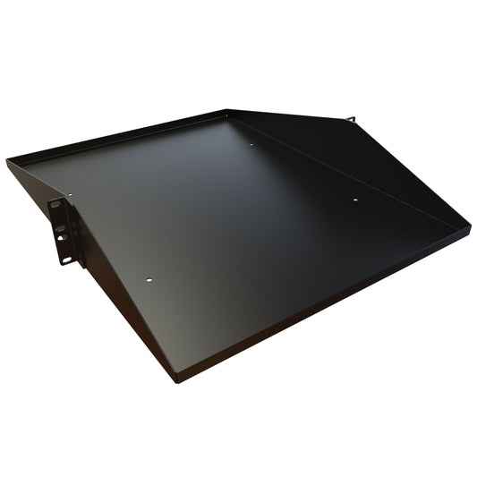 Hammond DNDMS1922BK1 2U 22" Deep Solid Centered Rack Shelf, Black, 200 lb Capacity.