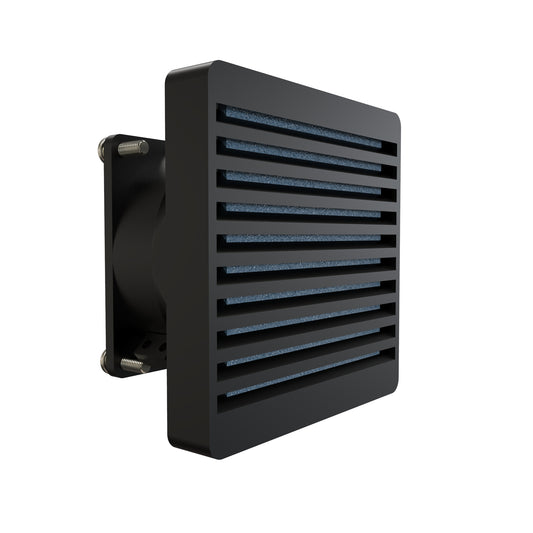 Hammond DNFF080BK230 80 mm Filter Fan Kit, 32 CFM, 230V, Black, Includes Filter, Grill, Guard and Cord.