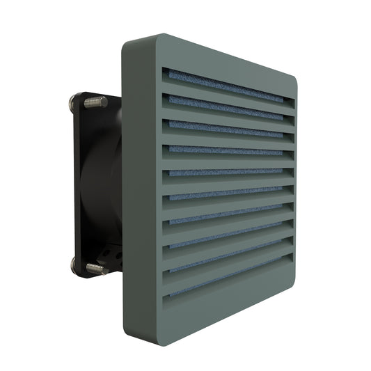 Hammond DNFF080GY115 80 mm Filter Fan Kit, 32 CFM, 115V, Gray, Includes Filter, Grill, Guard and Cord.