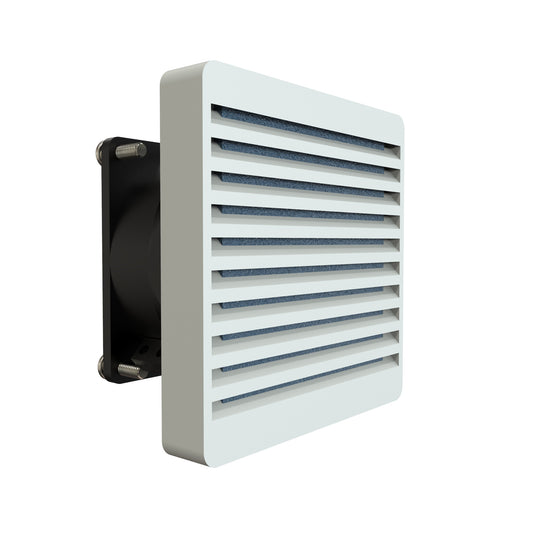 Hammond DNFF080LG115 80 mm Filter Fan Kit, 32 CFM, 115V, Light Gray, Includes Filter, Grill, Guard and Cord.