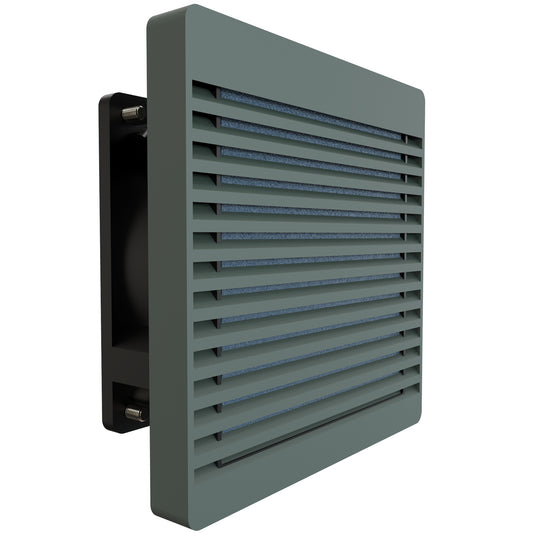 Hammond DNFF120GY115 120 mm Filter Fan Kit, 105 CFM, 115V, Gray, Includes Filter, Grill, Guard and Cord.