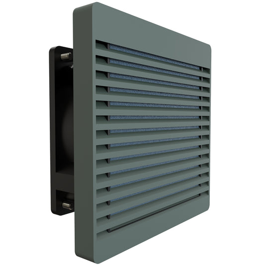 Hammond DNFF120GY230 120 mm Filter Fan Kit, 105 CFM, 120V, Gray, Includes Filter, Grill, Guard and Cord.