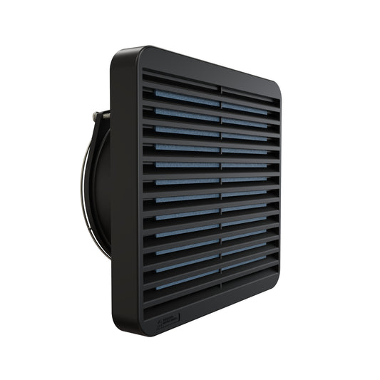 Hammond DNFF150BK230 150 mm Filter Fan Kit, 230 CFM, 150V, Black, Includes Filter, Grill, Guard and Cord.