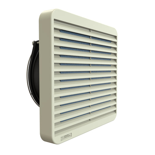 Hammond DNFF150CG115 150 mm Filter Fan Kit, 230 CFM, 115V, Beige Gray, Includes Filter, Grill, Guard and Cord.