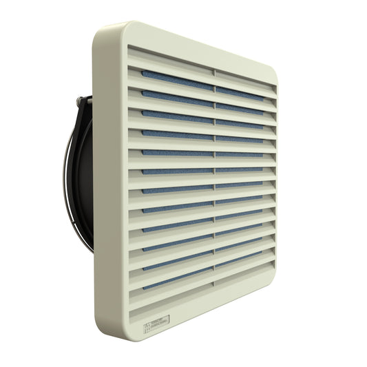 Hammond DNFF150CG230 150 mm Filter Fan Kit, 230 CFM, 150V, Beige Gray, Includes Filter, Grill, Guard and Cord.