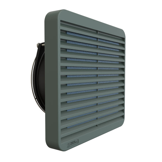 Hammond DNFF150GY230 150 mm Filter Fan Kit, 230 CFM, 150V, Gray, Includes Filter, Grill, Guard and Cord.
