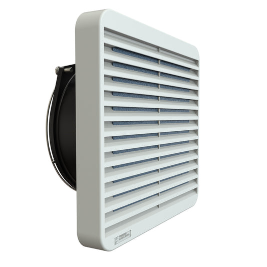 Hammond DNFF150LG115 150 mm Filter Fan Kit, 230 CFM, 115V, Light Gray, Includes Filter, Grill, Guard and Cord.