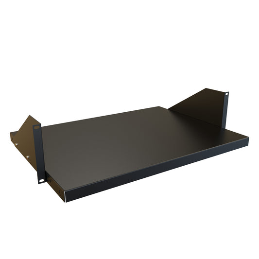 Hammond DNRMA2316BK1 3U Cantilever Solid Adjustable Rack Shelf, 16" Deep, Black, 275 lb Capacity.