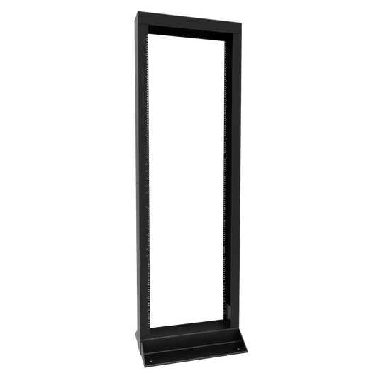 Hammond DRZ42377 4-Post Open-Frame Rack, Heavy-Duty Steel, Black.