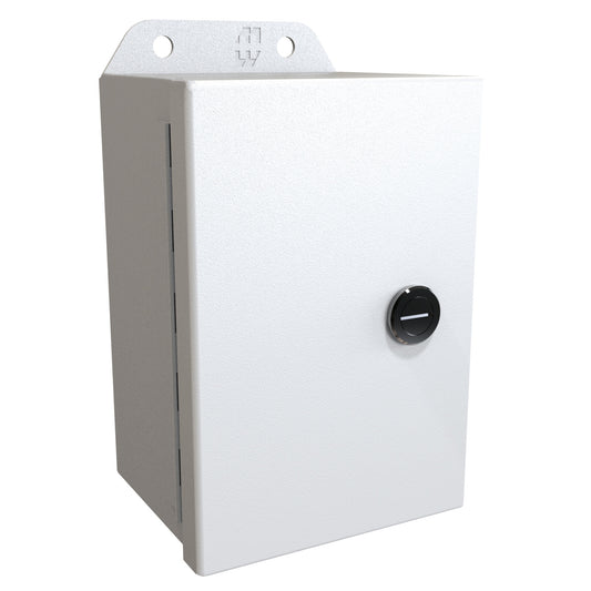 Hammond EJ643LG Eclipse Junior N4,12 Junction Box with Continuous Hinge Door - 6" x 4" x 3" - Steel/Light Gray
