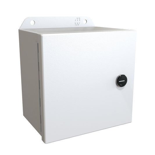 Hammond EJ664LG Eclipse Junior N4,12 Junction Box with Continuous Hinge Door - 6" x 6" x 4" - Steel/Light Gray