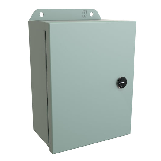 Hammond EJ863 Eclipse Junior N4,12 Junction Box with Continuous Hinge Door - 8" x 6" x 3.5" - Steel/Gray