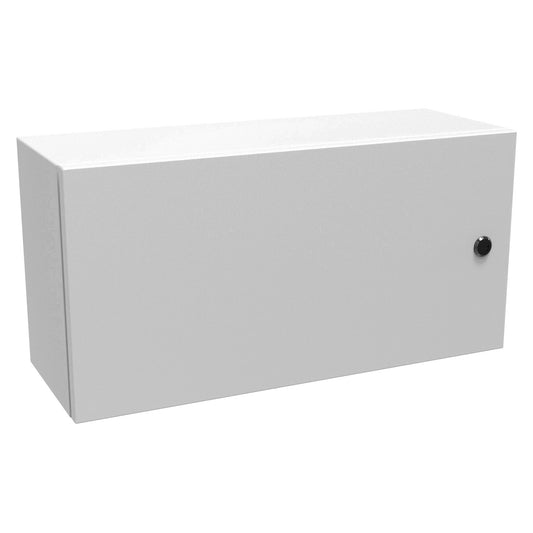 Hammond EN4SD12248LG N4,12 Eclipse Wallmount Enclosure, Hinge Door with Quarter Turn, 12" x 24" x 8", Steel/Light Gray