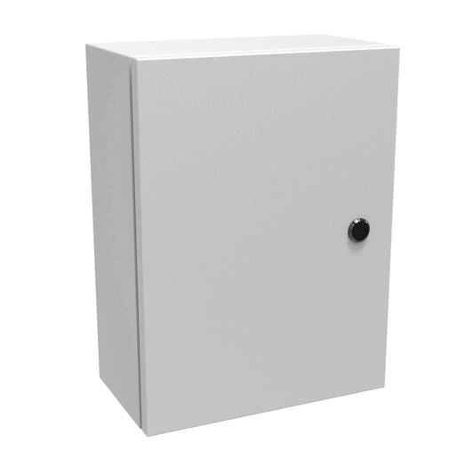 Hammond EN4SD16126LG N4,12 Eclipse Wallmount Enclosure, Hinge Door with Quarter Turn, 16" x 12" x 6", Steel/Light Gray