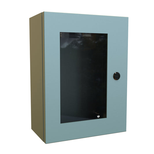 Hammond EN4SD16126WGY N4,12 Eclipse Wallmount Enclosure, Hinged Window Door with Quarter Turn, 16" x 12" x 6", Steel/Gray