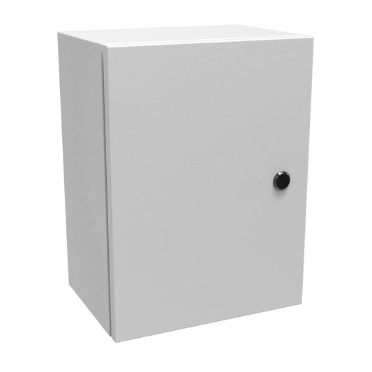Hammond EN4SD16128LG N4,12 Eclipse Wallmount Enclosure, Hinge Door with Quarter Turn, 16" x 12" x 8", Steel/Light Gray