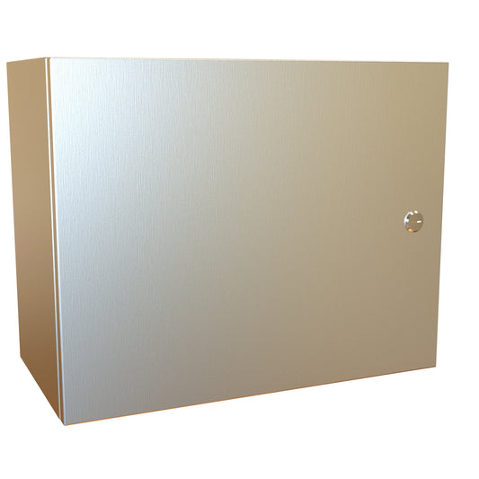 Hammond EN4SD162010SS N4X Eclipse Wallmount Enclosure, Hinge Door with Quarter Turn, 16" x 20" x 10", 304 Stainless Steel