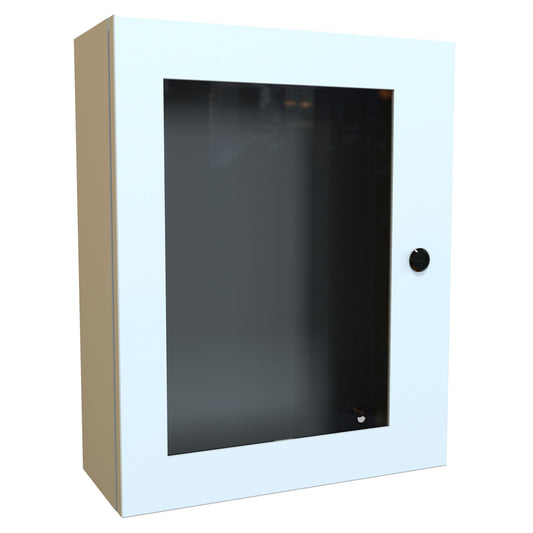 Hammond EN4SD20166WLG N4,12 Eclipse Wallmount Enclosure, Hinged Window Door with Quarter Turn, 20" x 16" x 6", Steel/Light Gray