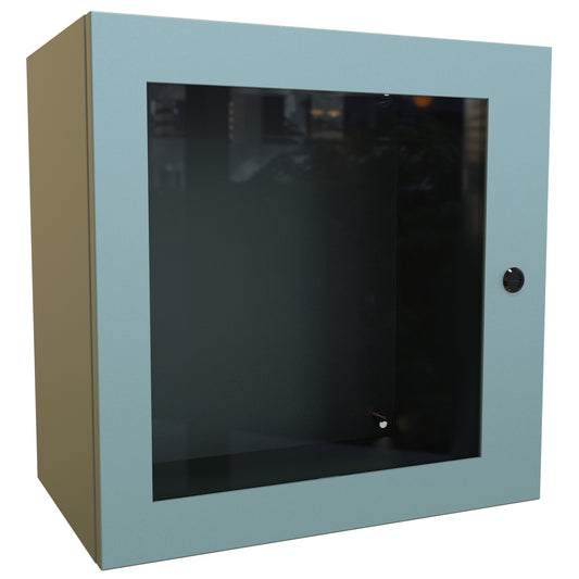 Hammond EN4SD202012WGY N4,12 Eclipse Wallmount Enclosure, Hinged Window Door with Quarter Turn, 20" x 20" x 12", Steel/Gray