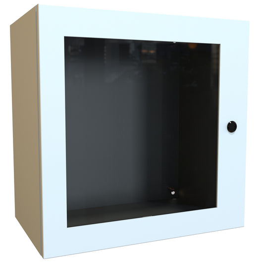 Hammond EN4SD202012WLG N4,12 Eclipse Wallmount Enclosure, Hinged Window Door with Quarter Turn, 20" x 20" x 12", Steel/Light Gray
