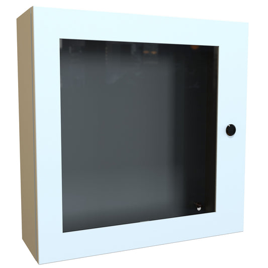 Hammond EN4SD20206WLG N4,12 Eclipse Wallmount Enclosure, Hinged Window Door with Quarter Turn, 20" x 20" x 6", Steel/Light Gray