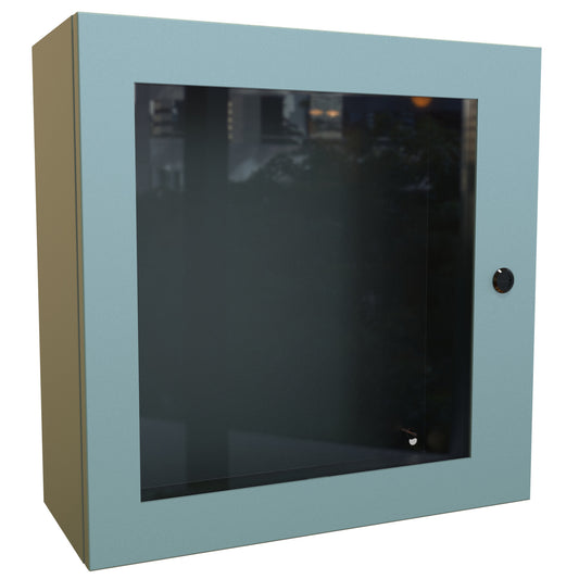 Hammond EN4SD20208WGY N4,12 Eclipse Wallmount Enclosure, Hinged Window Door with Quarter Turn, 20" x 20" x 8", Steel/Gray