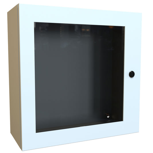 Hammond EN4SD20208WLG N4,12 Eclipse Wallmount Enclosure, Hinged Window Door with Quarter Turn, 20" x 20" x 8", Steel/Light Gray