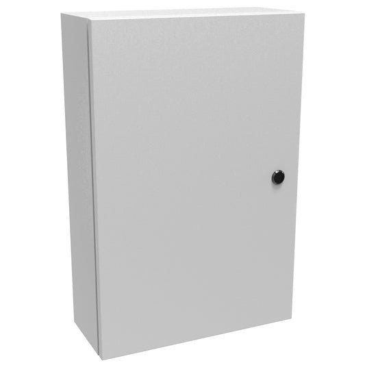 Hammond EN4SD24166LG N4,12 Eclipse Wallmount Enclosure, Hinge Door with Quarter Turn, 24" x 16" x 6", Steel/Light Gray