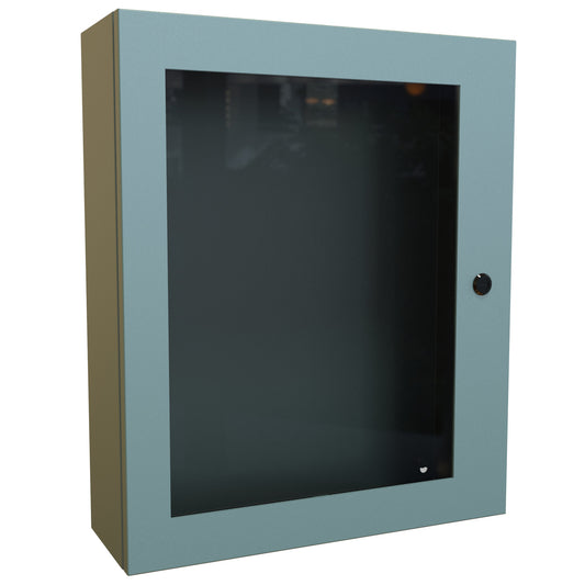 Hammond EN4SD24206WGY N4,12 Eclipse Wallmount Enclosure, Hinged Window Door with Quarter Turn, 24" x 20" x 6", Steel/Gray