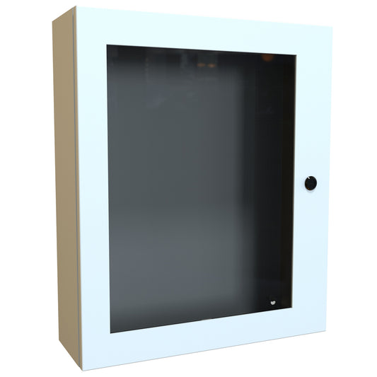 Hammond EN4SD24206WLG N4,12 Eclipse Wallmount Enclosure, Hinged Window Door with Quarter Turn, 24" x 20" x 6", Steel/Light Gray