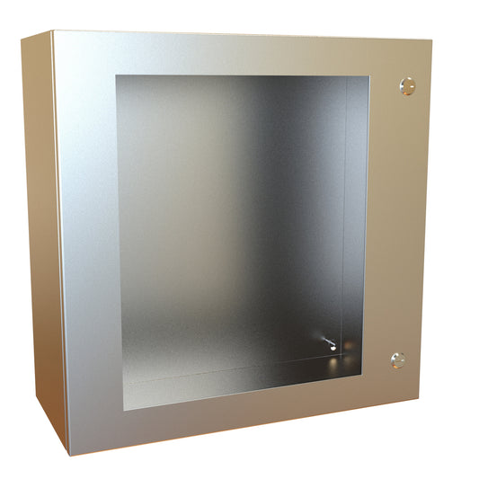 Hammond EN4SD242410WSS N4X Eclipse Wallmount Enclosure, Hinged Window Door with Quarter Turn, 24" x 24" x 10", 304 Stainless Steel