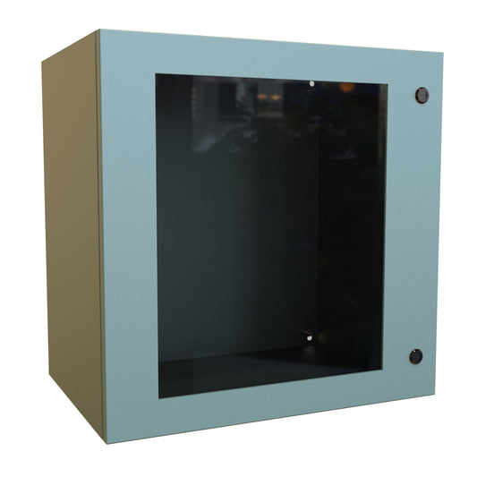 Hammond EN4SD242416WGY N4,12 Eclipse Wallmount Enclosure, Hinged Window Door with Quarter Turn, 24" x 24" x 16", Steel/Gray