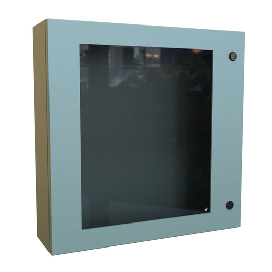 Hammond EN4SD24246WGY N4,12 Eclipse Wallmount Enclosure, Hinged Window Door with Quarter Turn, 24" x 24" x 6", Steel/Gray