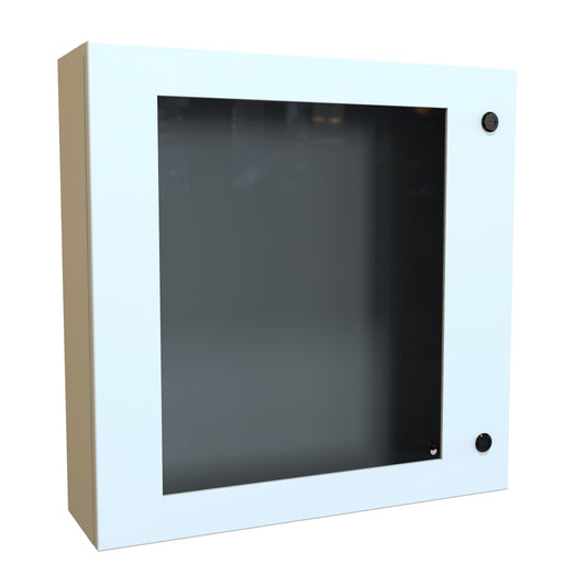 Hammond EN4SD24246WLG N4,12 Eclipse Wallmount Enclosure, Hinged Window Door with Quarter Turn, 24" x 24" x 6", Steel/Light Gray