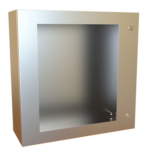 Hammond EN4SD24248WSS N4X Eclipse Wallmount Enclosure, Hinged Window Door with Quarter Turn, 24" x 24" x 8", 304 Stainless Steel