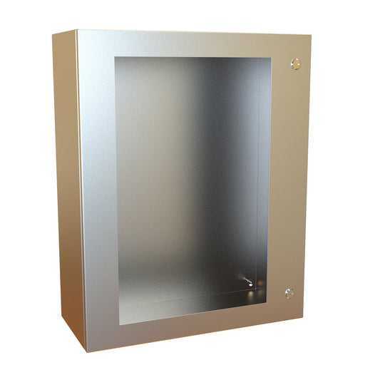 Hammond EN4SD302410WSS N4X Eclipse Wallmount Enclosure, Hinged Window Door with Quarter Turn, 30" x 24" x 10", 304 Stainless Steel
