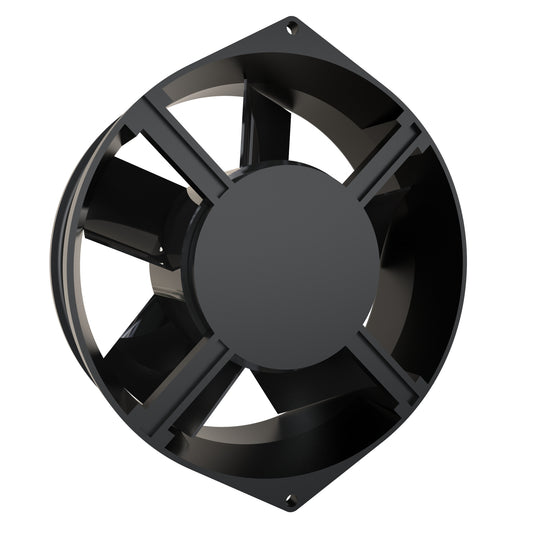 Hammond FAN150AC230 Tube Axial Cooling Fan, 150 mm, 230 VAC, 50/60 Hz, Ball Bearing, Black, Includes Mounting Hardware.