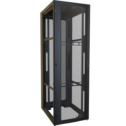 Hammond H13152U42BK 52U Server Rack Cabinet, 97.90" H x 31.5" W x 43.91" D, Rated to 3000 lb, Perforated Doors, Square-Hole Rails, Black.