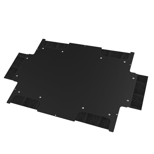 Hammond H1BB2442BK Brushed Steel Bottom Panel for H1 Cabinet, Black, Cable Entry Brush, Fits 24" W x 42" D Cabinets