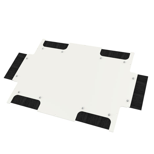 Hammond H1BB2442WH Brushed Steel Bottom Panel for H1 Cabinet, White, Cable Entry Brush, Fits 24" W x 42" D Cabinets