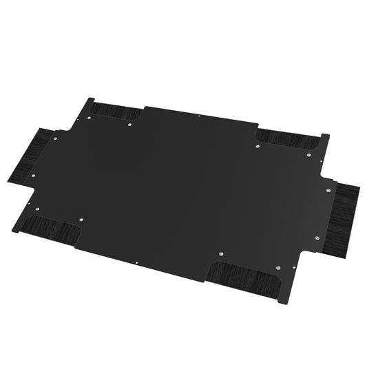 Hammond H1BB2448BK Brushed Steel Bottom Panel for H1 Cabinet, Black, Cable Entry Brush, Fits 24" W x 48" D Cabinets