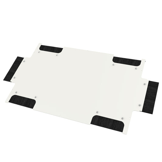 Hammond H1BB2448WH Brushed Steel Bottom Panel for H1 Cabinet, White, Cable Entry Brush, Fits 24" W x 48" D Cabinets