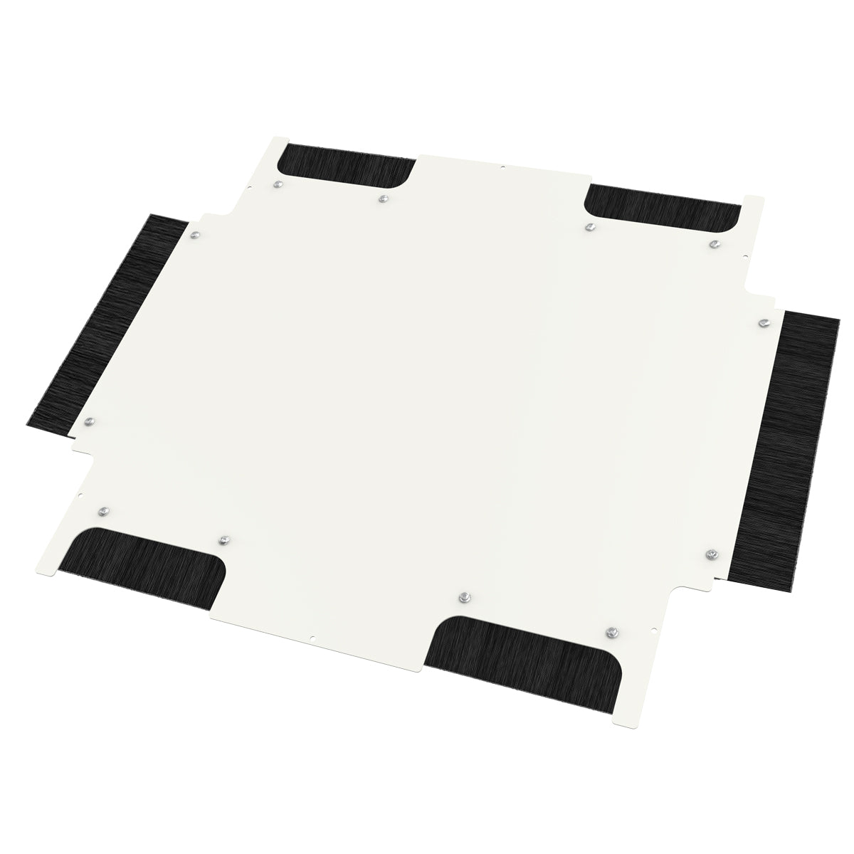 Hammond H1BB3042WH Brushed Steel Bottom Panel for H1 Cabinet, White, Cable Entry Brush, Fits 30" W x 42" D Cabinets