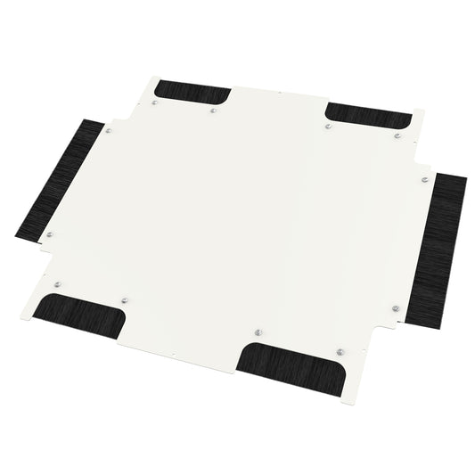 Hammond H1BB3042WH Brushed Steel Bottom Panel for H1 Cabinet, White, Cable Entry Brush, Fits 30" W x 42" D Cabinets