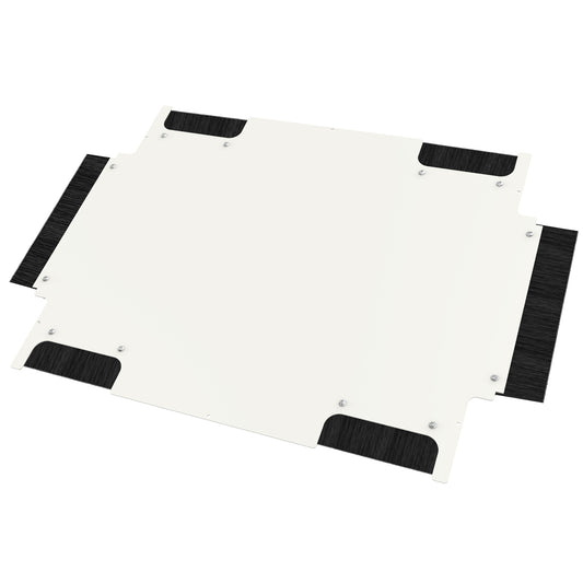 Hammond H1BB3048WH Brushed Steel Bottom Panel for H1 Cabinet, White, Cable Entry Brush, Fits 30" W x 48" D Cabinets