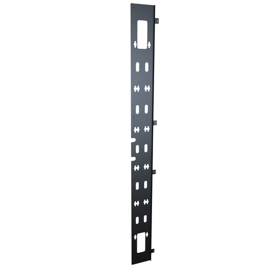 Hammond H1PDU52UBK Vertical Cable Tray with PDU Support for H1 52U Cabinet, 16-Gauge Steel, Black.